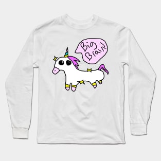 Big brain unicorn (color) Long Sleeve T-Shirt